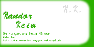 nandor keim business card